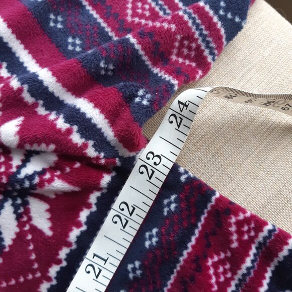 Nautica Women's 2 Piece Cozy Silky Fleece Navy Burgundy Snowflake Pajamas M - Picture 7 of 11